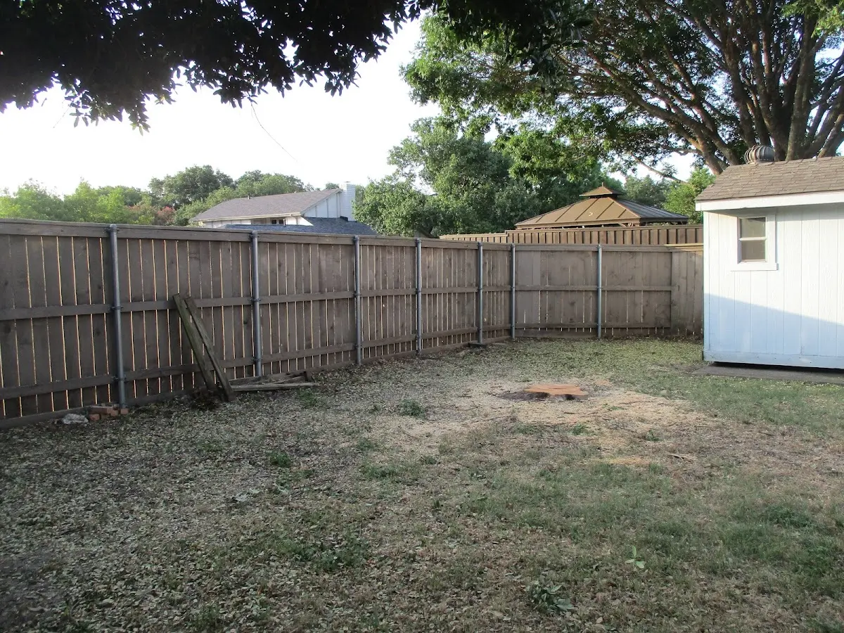 Cleared yard after professional tree removal in De Valls Bluff